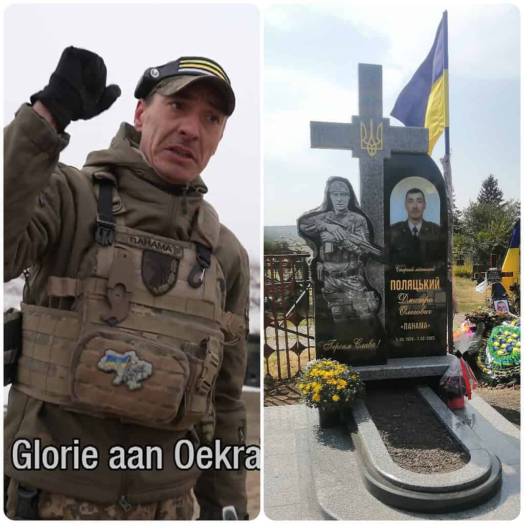 Ter nagedachtenis aan soldaat Dima die drie jaar geleden sneuvelde bij Bakhmut.