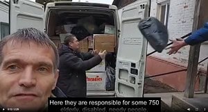 Guido delivering humanitarian aid to Novgorod Syverskyi