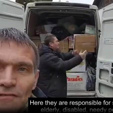 Guido delivering humanitarian aid to Novgorod Syverskyi