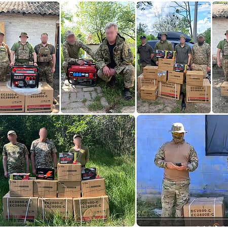 Generators delivered by De Leeuw Kyiv to Ukrainian army units near the front line