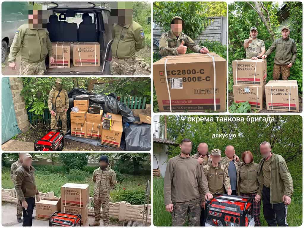 Generators delivered by De Leeuw Kyiv for Ukrainian army units near the front line