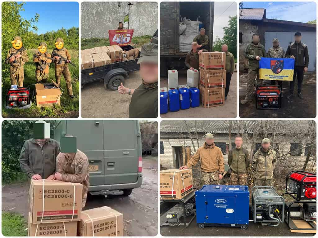 Generators delivered by De Leeuw Kyiv for Ukrainian army units near the front line