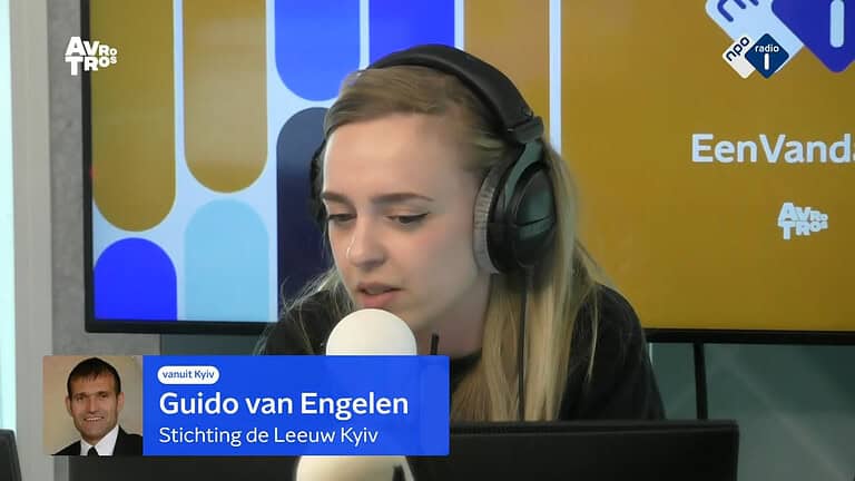 Guido wordt geïnterviewd bij Een Vandaag op Radio 1 over de luchtaanvallen op Kyiv in de nacht van 27 op 28 augustus