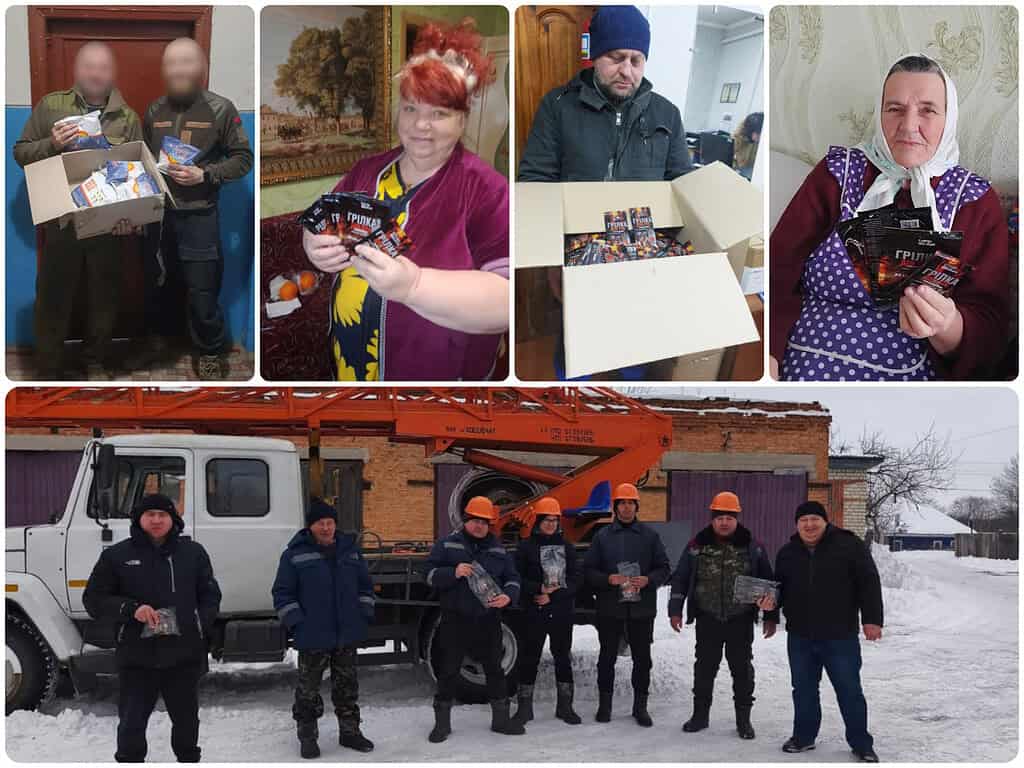 Donatie van warmtepacks voor Oekraïne winterhulpactie.